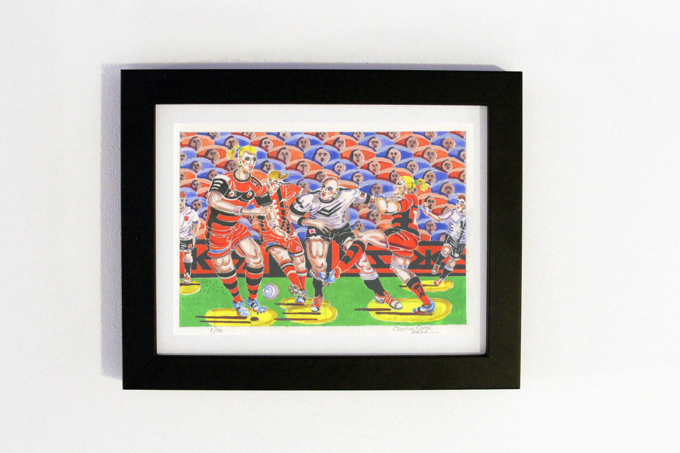 Caroline Coon - Rugged Defensive Play, hand-signed print, AOAP Projects