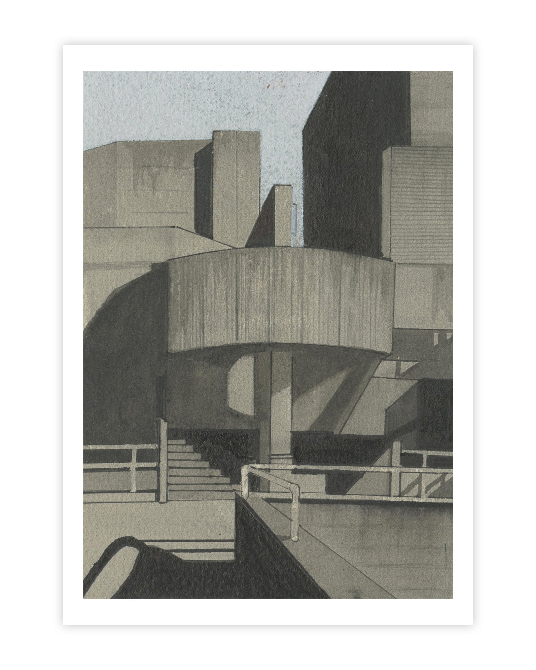 Mandy Payne - Study of Southbank, hand-signed print, AOAP Projects